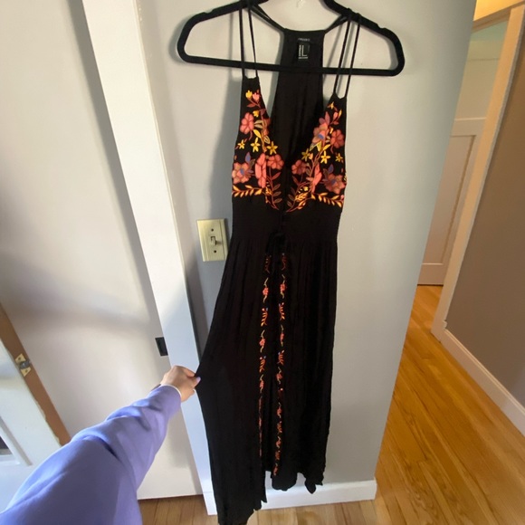 Black with Floral Detail Dress - Picture 1 of 6